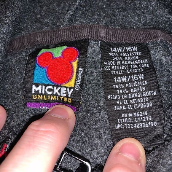 Mickey Jerry Leigh fleece hoodie 14/16 - Picture 6 of 6